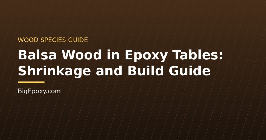 Balsa Wood in Epoxy Tables: Shrinkage and Build Guide