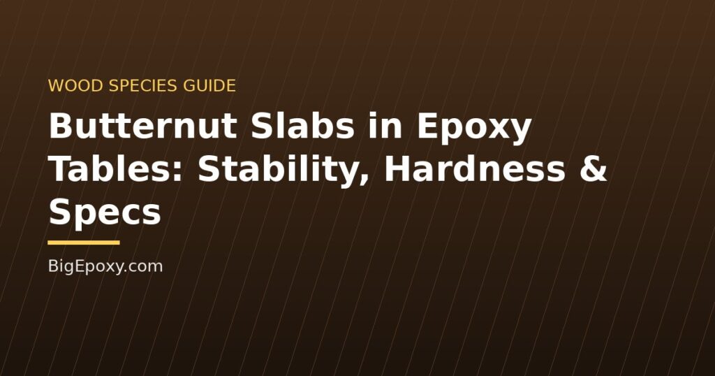 Butternut Slabs in Epoxy Tables: Stability, Hardness & Specs