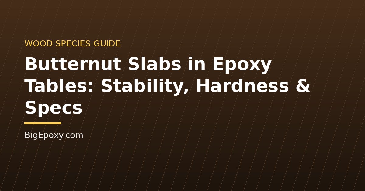 Butternut Slabs in Epoxy Tables: Stability, Hardness & Specs