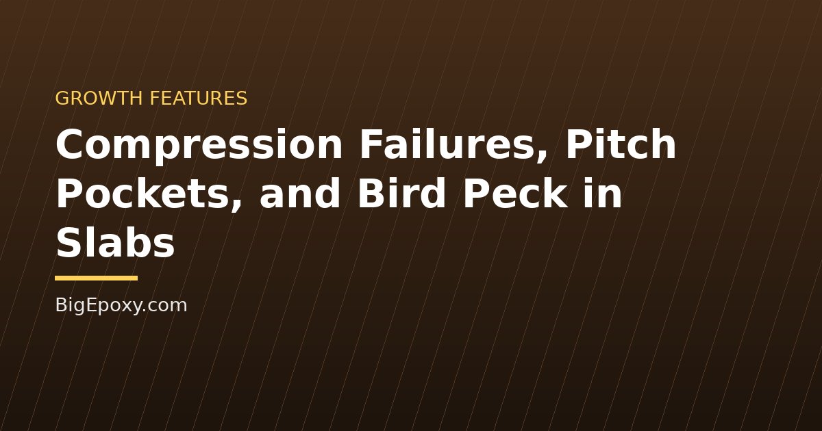 Compression Failures, Pitch Pockets, and Bird Peck in Slabs