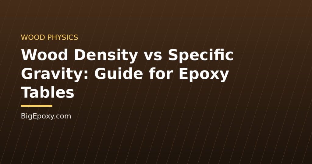 Wood Density vs Specific Gravity: Guide for Epoxy Tables