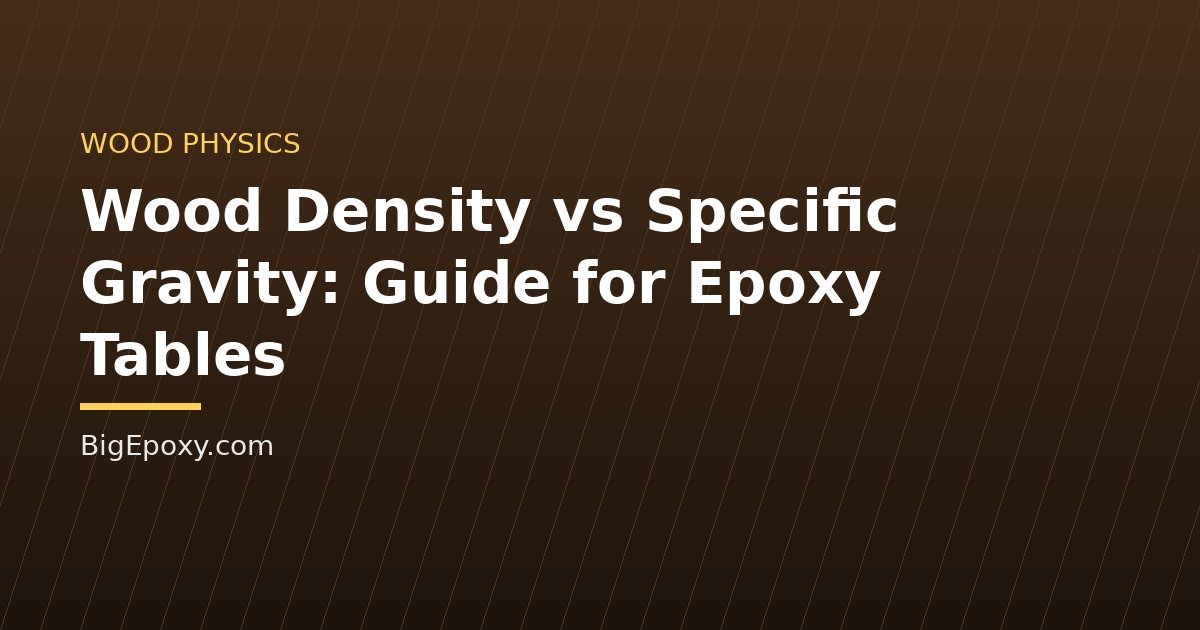 Wood Density vs Specific Gravity: Guide for Epoxy Tables