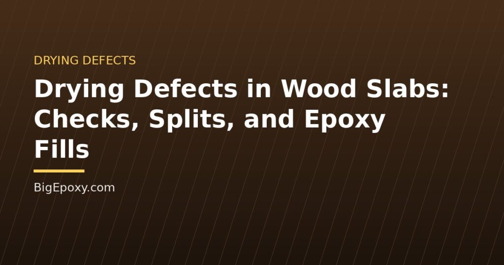 Drying Defects in Wood Slabs: Checks, Splits, and Epoxy Fills