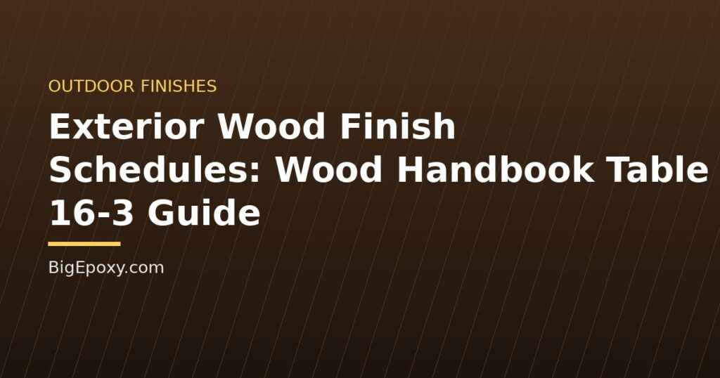 Exterior Wood Finish Schedules: Wood Handbook Table 16-3 Guide