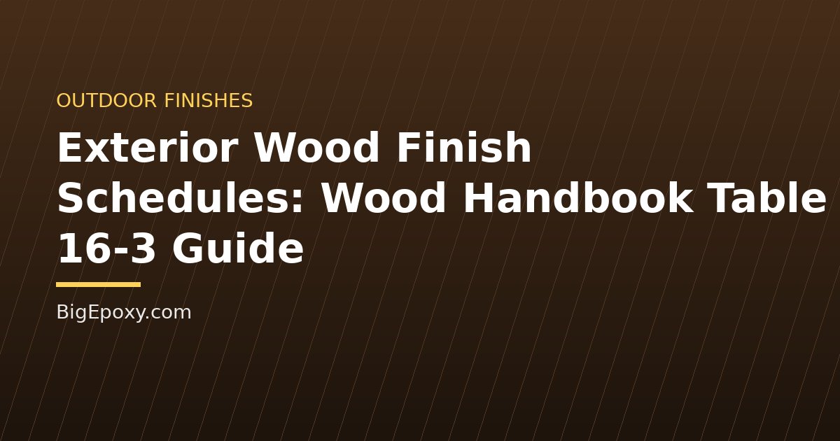 Exterior Wood Finish Schedules: Wood Handbook Table 16-3 Guide