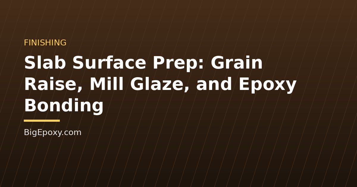 Slab Surface Prep: Grain Raise, Mill Glaze, and Epoxy Bonding