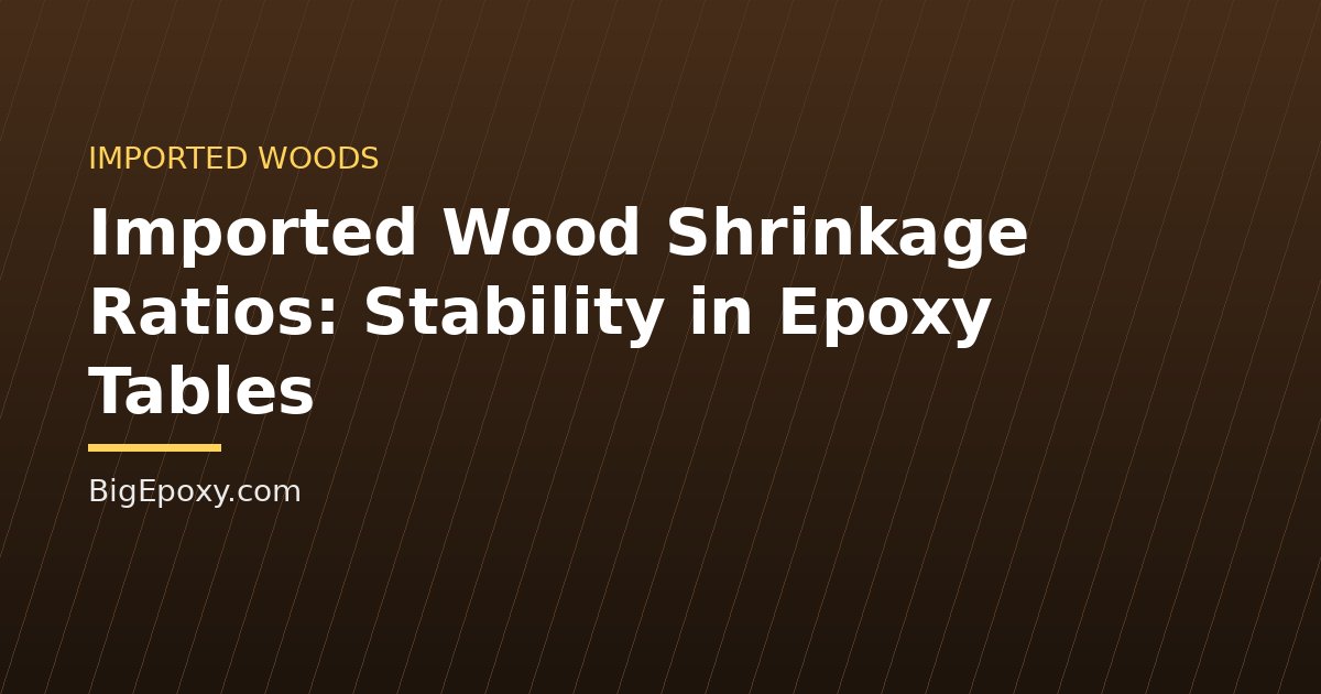 Imported Wood Shrinkage Ratios: Stability in Epoxy Tables