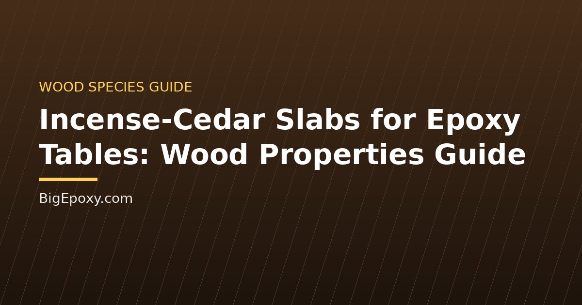 Incense-Cedar Slabs for Epoxy Tables: Wood Properties Guide