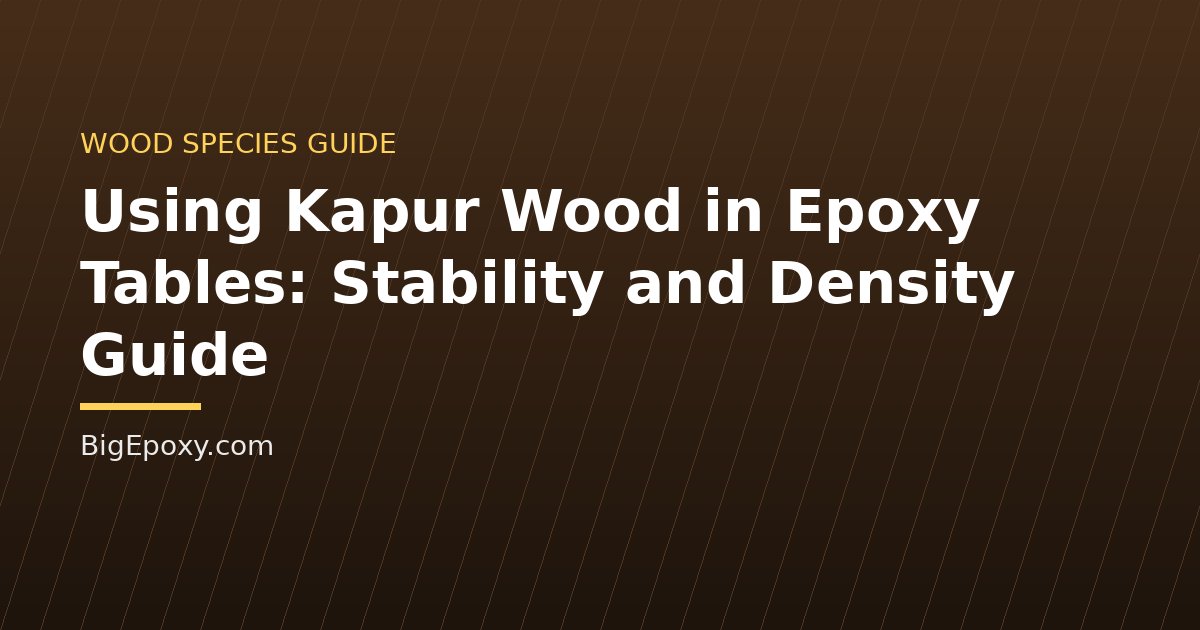 Using Kapur Wood in Epoxy Tables: Stability and Density Guide