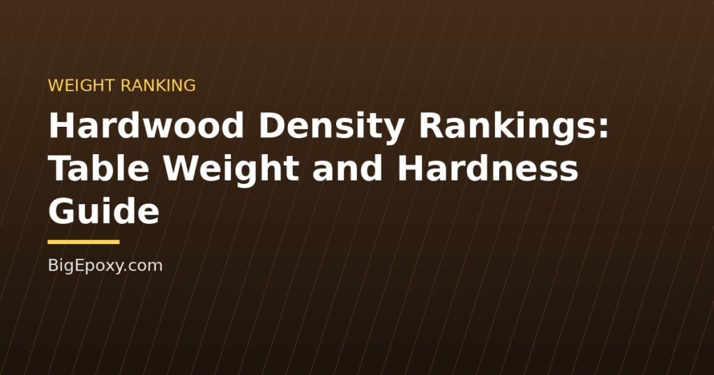 Hardwood Density Rankings: Table Weight and Hardness Guide