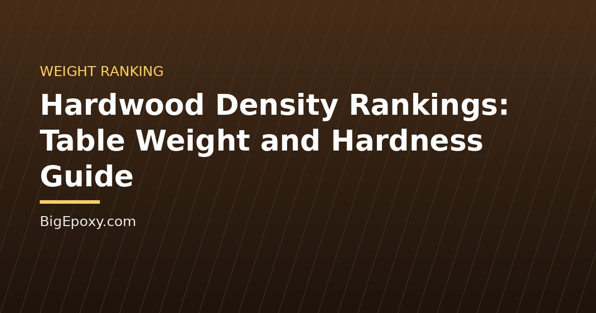 Hardwood Density Rankings: Table Weight and Hardness Guide