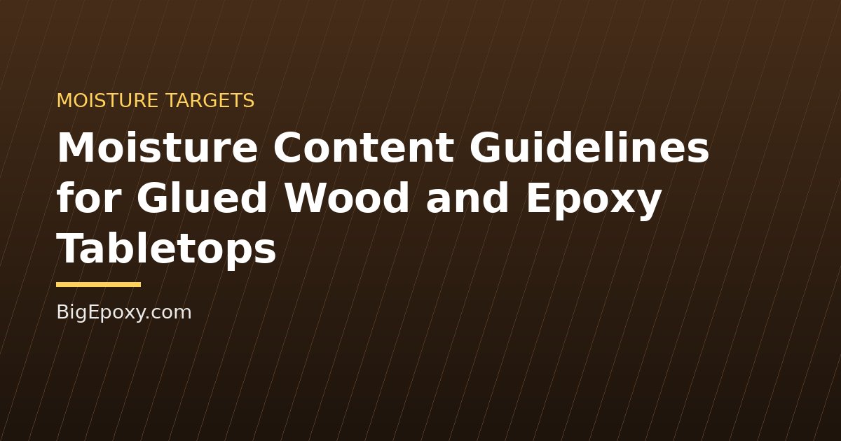 Moisture Content Guidelines for Glued Wood and Epoxy Tabletops