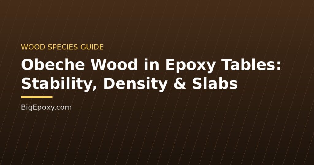 Obeche Wood in Epoxy Tables: Stability, Density & Slabs
