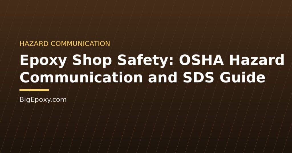 Epoxy Shop Safety: OSHA Hazard Communication and SDS Guide