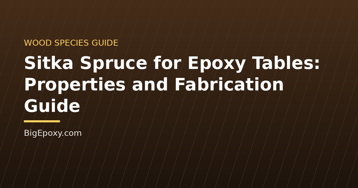 Sitka Spruce for Epoxy Tables: Properties and Fabrication Guide