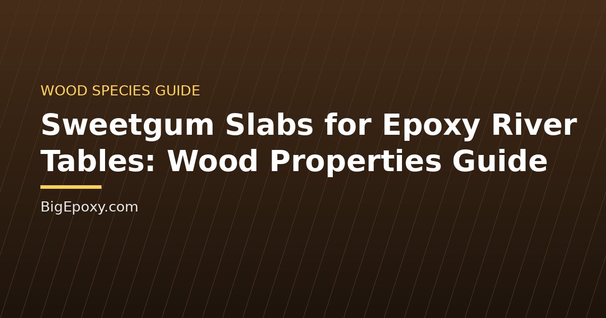 Sweetgum Slabs for Epoxy River Tables: Wood Properties Guide