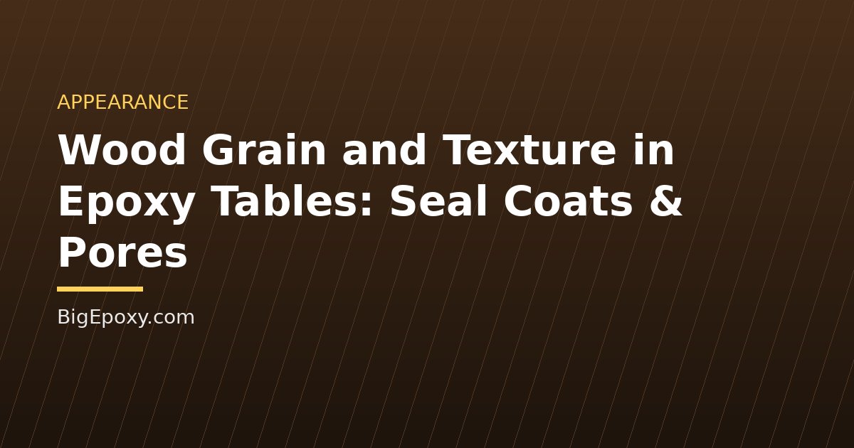 Wood Grain and Texture in Epoxy Tables: Seal Coats & Pores